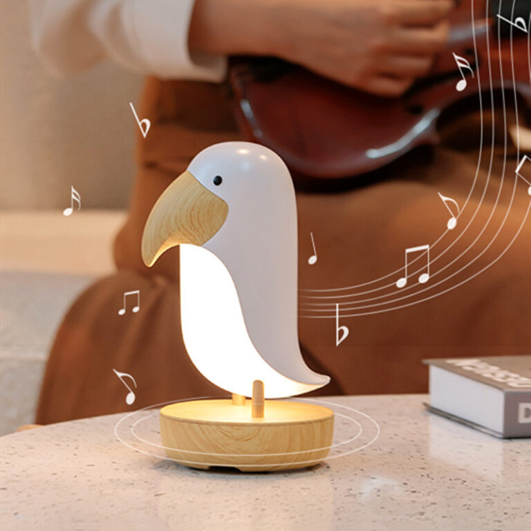 Creative Wooden Bird Table Lamp – Unique Bedroom Decorative Night Light 