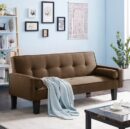 Medieval Fabric Loveseat Sofa - Button-Tufted Living Room Furniture with Pillows