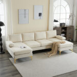U-Shaped 4-Seater Sofa – Modern Indoor Combination Sectional Couch for Living Room 