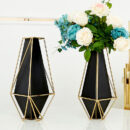 Retro Geometric Ceramic Vase – Vintage-Style Decorative Flower Vase for Home Decor