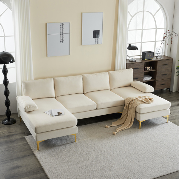 U-Shaped 4-Seater Sofa – Modern Indoor Combination Sectional Couch for Living Room 