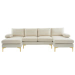 U-Shaped 4-Seater Sofa – Modern Indoor Combination Sectional Couch for Living Room 