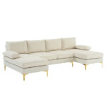 U-Shaped 4-Seater Sofa – Modern Indoor Combination Sectional Couch for Living Room 
