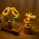 Rechargeable Sunflower LED Night Light - Decorative Table Lamp for Home & Events