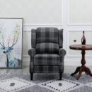 Vintage Upholstered Armchair – Comfortable Recliner Lounge Chair for Living Room