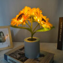 Rechargeable Sunflower LED Night Light - Decorative Table Lamp for Home & Events