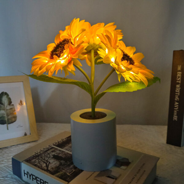 Rechargeable Sunflower LED Night Light - Decorative Table Lamp for Home & Events - Image 7