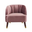 Upholstered Barrel Accent Chair - Stylish Lounge Chair with Wooden Legs