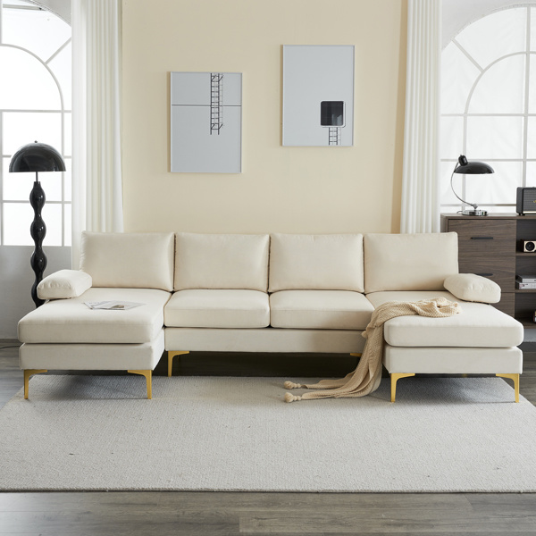 U-Shaped 4-Seater Sofa – Modern Indoor Combination Sectional Couch for Living Room 