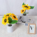 Rechargeable Sunflower LED Night Light - Decorative Table Lamp for Home & Events