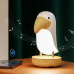 Creative Wooden Bird Table Lamp – Unique Bedroom Decorative Night Light 